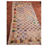 Vintage Handmade Quilt with Chili Pepper Motif