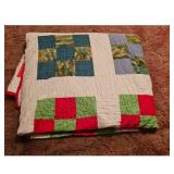 Handmade Quilted Blanket Throw Patchwork Squares