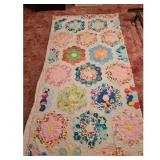 Vintage Hexagon Flower Quilt