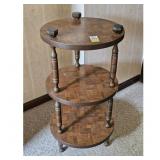 Vintage 3-Tier Round Side Table Display Stand