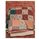 Vintage Handmade Patchwork Quilt - Colorful Square