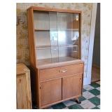 Vintage Mid-Century Modern Wood & Glass Display Ca