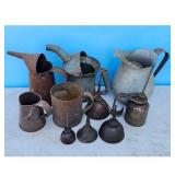 Lot of several Metal Oil Fillers/Oilers/pitcher