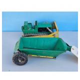 Vintage Structo Pressed Steel Bulldozer and Traile