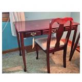 Vintage Mahogany Writing Desk and Chair Set