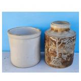 Vintage Crock/Salt-glazed Stoneware/3 Antique Base