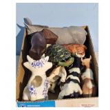 Lot of Animal Figurines: Donkey, Cows, Turtle, Ele