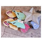 Set of Decorative Metal Butterfly and Star Ornamen