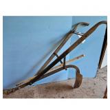 Antique Hand Plow Cultivator Tool Wood Metal Farm