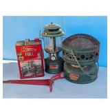 Vintage Coleman Lantern, Heater, and Fuel Can Lot