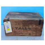Vintage Wooden Crate Cobbler Box "TALLS" with Li