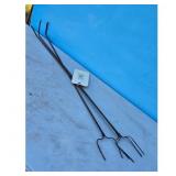 Vintage Metal Fireplace Tongs/Roasting Forks