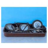 Vintage Radio Flyer Wagon Parts Wheels Handle Axle