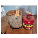 Justrite Safety Can and Vintage Metal Container