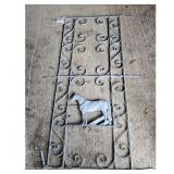 Vintage Metal Screen Door Grill Guard w/ Horse Mot