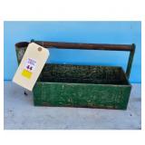 Vintage Green  Toolbox Caddy with Wooden Handle
