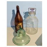 Vintage Student Prince Beer Bottle and Glass Jug w