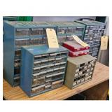 Vintage Metal Parts Bins with Clear Drawers