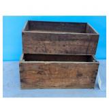Vintage Wooden Crates Set of 2 Rustic Farmhouse St