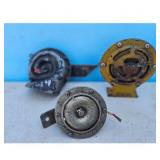Lot of 3 Vintage Car Horns - Rusty and Weathered