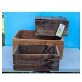 Lot of 3 Vintage Wooden Crates