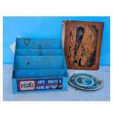 Vintage Metal Decal Display Holder & Niagara Falls