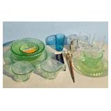 Vintage Green Depression Glassware Set