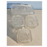 Vintage Glass Food Storage Containers Set with Lid