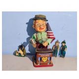 Vintage Charley Weaver Bartender Tin Toy with Acce