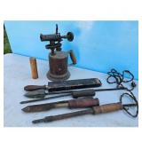 Vintage Blow Torch & Soldering Iron Set