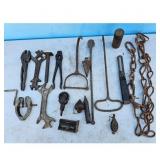 Lot of Vintage Cast Iron Tools and Hardware