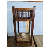 Vintage Wooden Plant Stand with Pot Holder