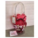 Fenton Cranberry Glass Basket
