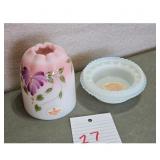 Fenton Handpainted Opalescent Rosalene Fairy Lamp