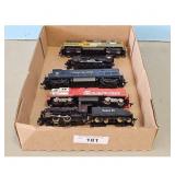 Lot of 5 Model Train Engines - Santa Fe, Norfolk &