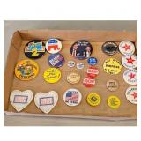 Collection of Political Campaign Buttons and Pins