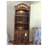 Vintage Wooden Bookcase with Cabinet