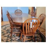 Oak Dining Table with 6 Chairs