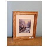 Framed Art Print Cottage Waterfall Landscape