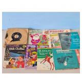 Collection of 7 Vintage Childrens Records and 1 LP