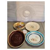 Lot of 5 Vintage Plates and McCoy Serving Dish