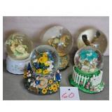 Lot of 5 Decorative Snow Globes with Various Scene