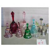 Collection of Decorative Glass and Metal Bells