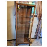 Vintage Wooden Display Cabinet with Glass Doors an