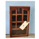 Vintage Wooden Display Cabinet with Glass Door and