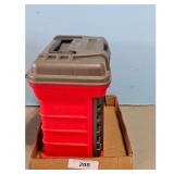 Red and Gray Plastic Tackle Box with Compartments