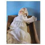Vintage Composition Baby Doll in Christening Gown