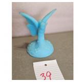 Fenton Blue Opalescent Glass Butterfly Figurine
