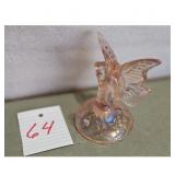 Vintage Iridescent Pink Glass Butterfly figurine