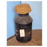 Vintage Milk Can Stool with Patriotic American Fla